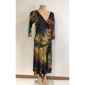 Salaam Boho Maxi Wrap Dress Gorgeous Print Womens Large